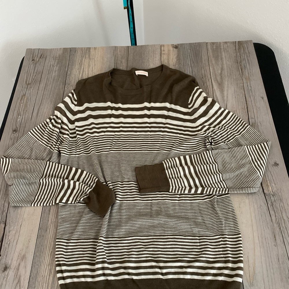 Cruciani Men’s Striped Lightweight Sweater Pullover Silk Linen Made In Italy 50